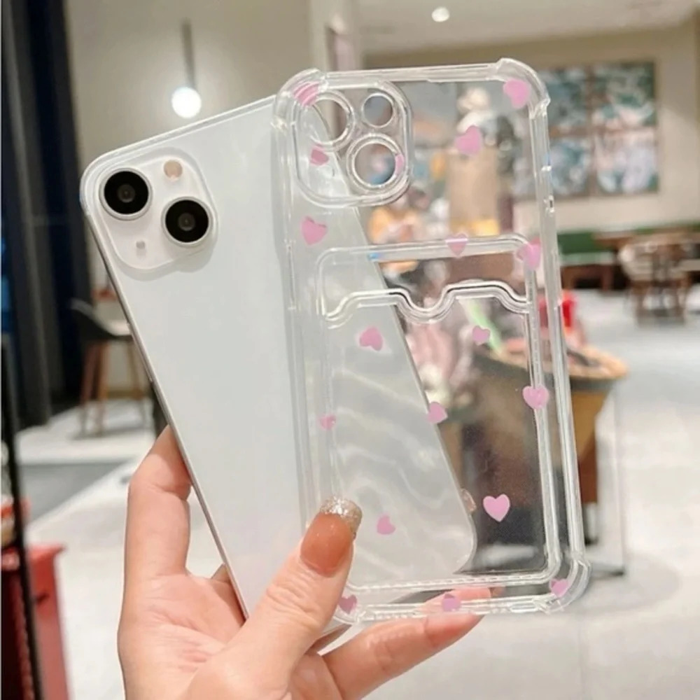 ⚠️Clearance💕iPhone 14/Pro/Pro Max Pink Hearts Phone Case With Card Slot - Picture 3 of 4